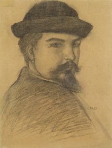 Portret van de kunstenaar met een zwarte hoed